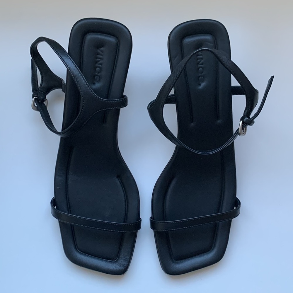 Vince Black Sandals Sleek Design Comfortable Fit - Picture 5 of 11